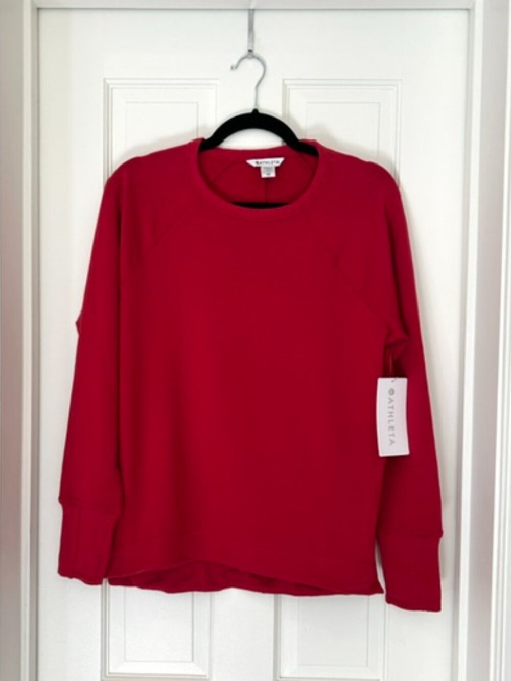 (NWT) Athleta Coaster Luxe Recover Sweatshirt Red Brushed Nirvana Fabric - XS